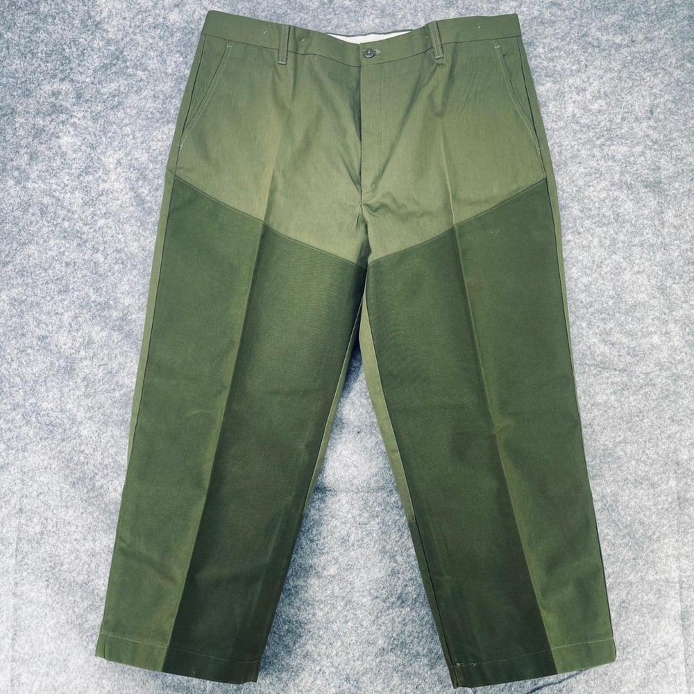 VTG Rattlers Brand Field Pants Mens 44x33 (42x27) Green Brush Guard Hunting USA